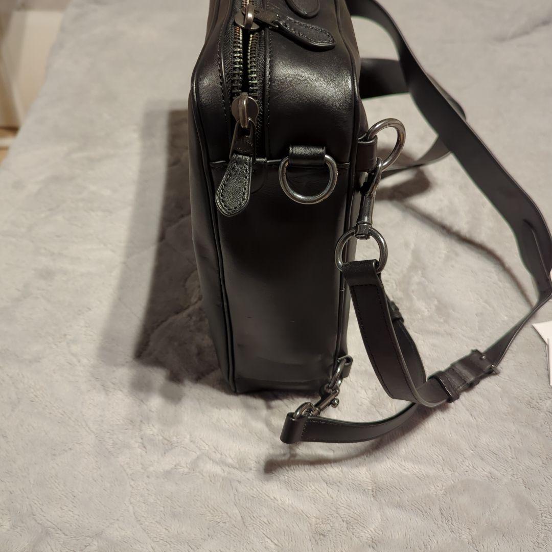 使用回数5日】COACH ブラック レザービジネスバッグ リュック紐収納可