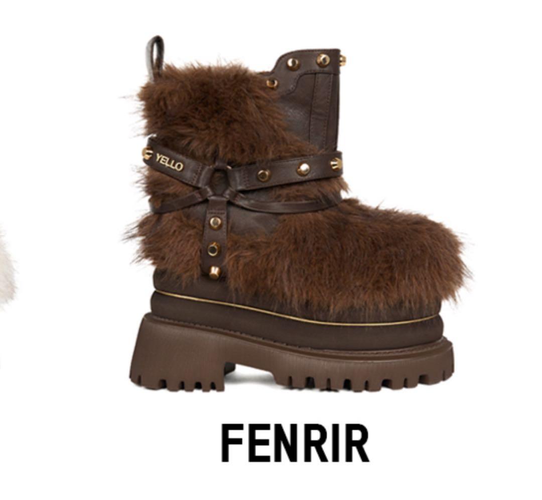 YELLOW 新作ファーブーツ【新品】 Yellow boots - 新品未使用♡ファーブーツ♡yelloみたいなLの通販 by