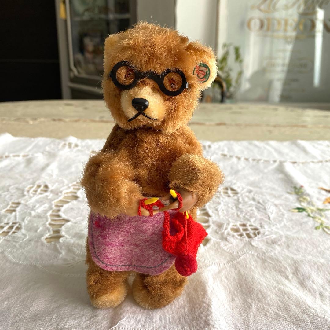 アンティーク ビンテージベア ゼンマイ仕掛け 編み物ベア max carl