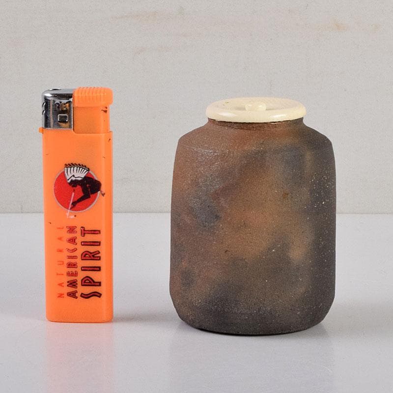 茶道具 唐津焼 四代 中野陶痴造 焼締茶入 仕覆付 共箱 V 8892 - メルカリ