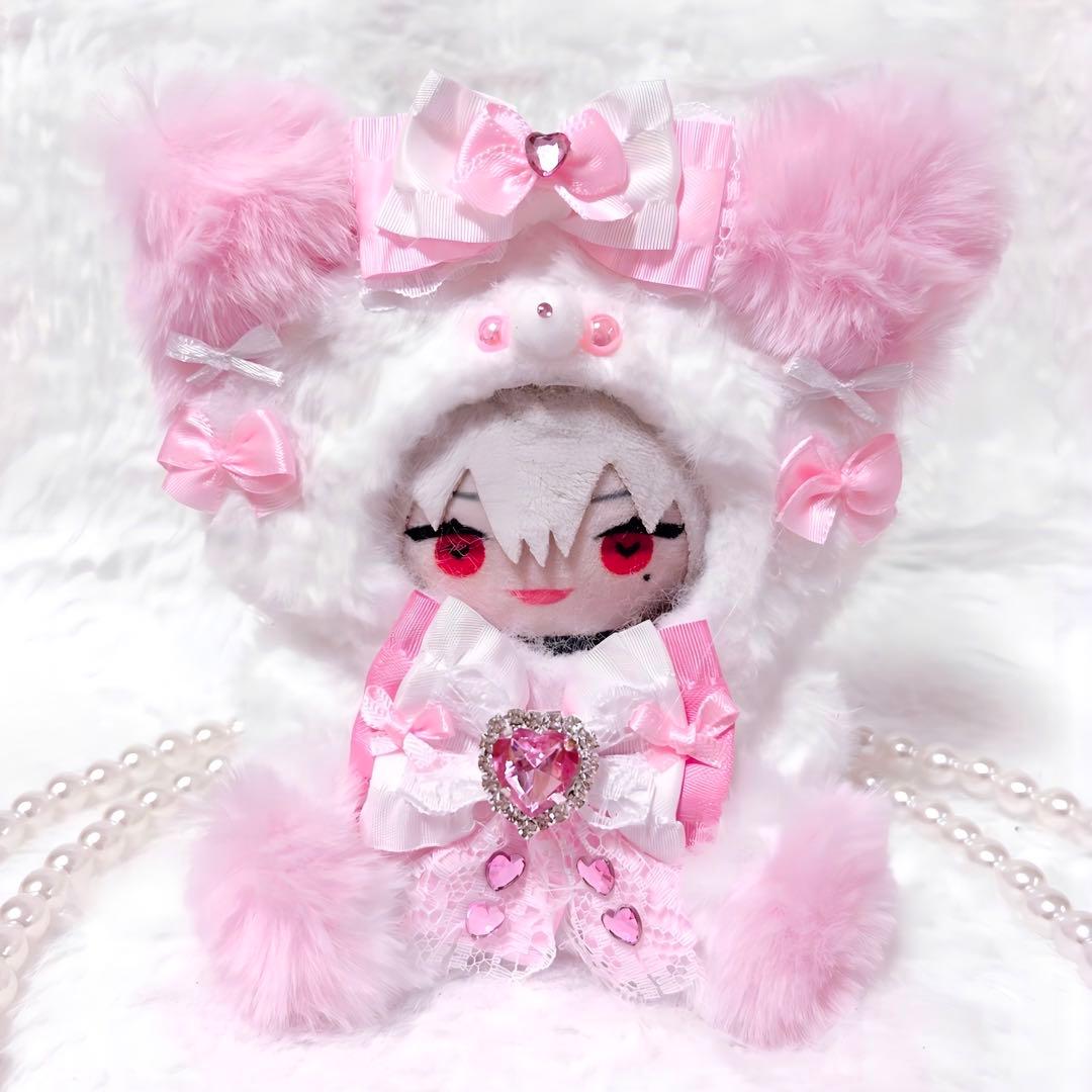おすわり ぬい服 着ぐるみ 10〜12cm ‪‪❤︎ねこ ピンク 白 - メルカリ‬‬