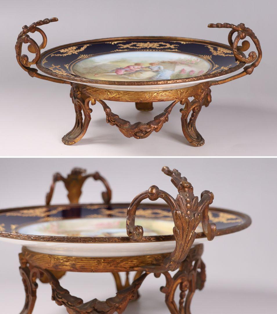 CM325】セーブル フランス リモージュ コンポティエ 絵皿 人物 陶磁器