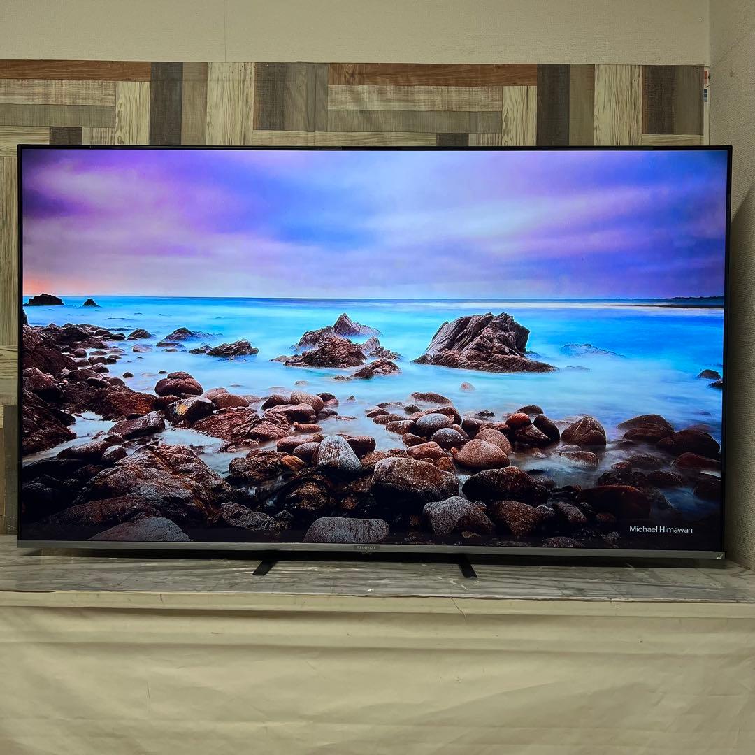 即日受渡❣️全国送料込SUNRISE65型4Kフレームレス液晶テレビWチューナ