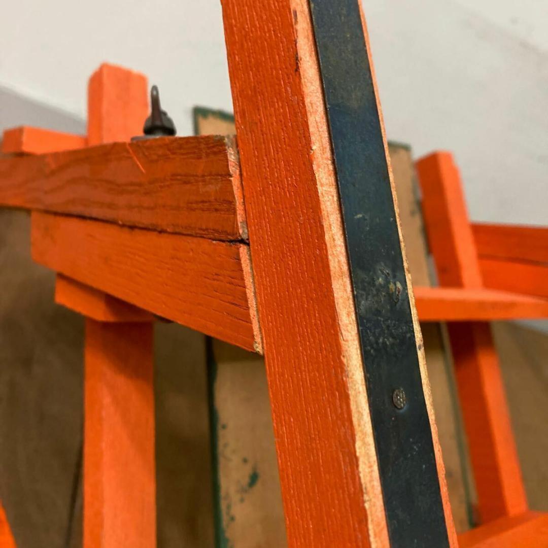 木製 手押し そり 昭和レトロ オレンジ9 曲げ木 犬ぞり 犬そり