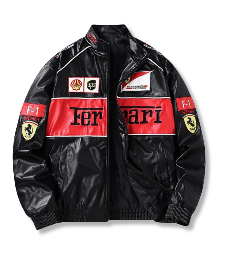 Ferrari F1 チームジャケット レーシングジャケット（Lサイズ）黒/赤