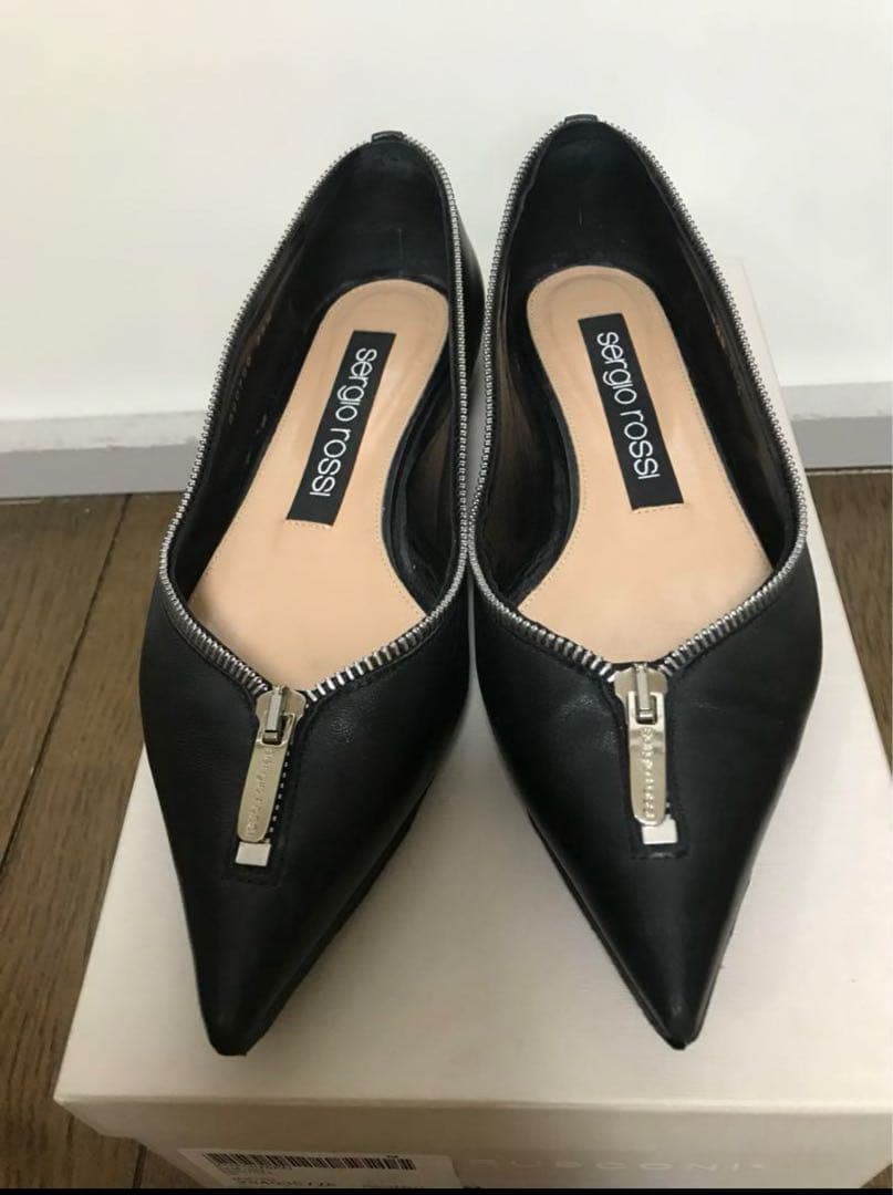 希少レアsergio rossi セルジオロッシジッパーパンプスsr1