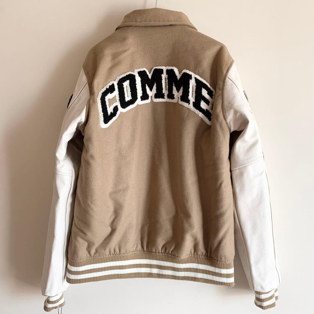 COMME des FUCKDOWN スタジャン ブルゾン ベージュ/ホワイト - メルカリ