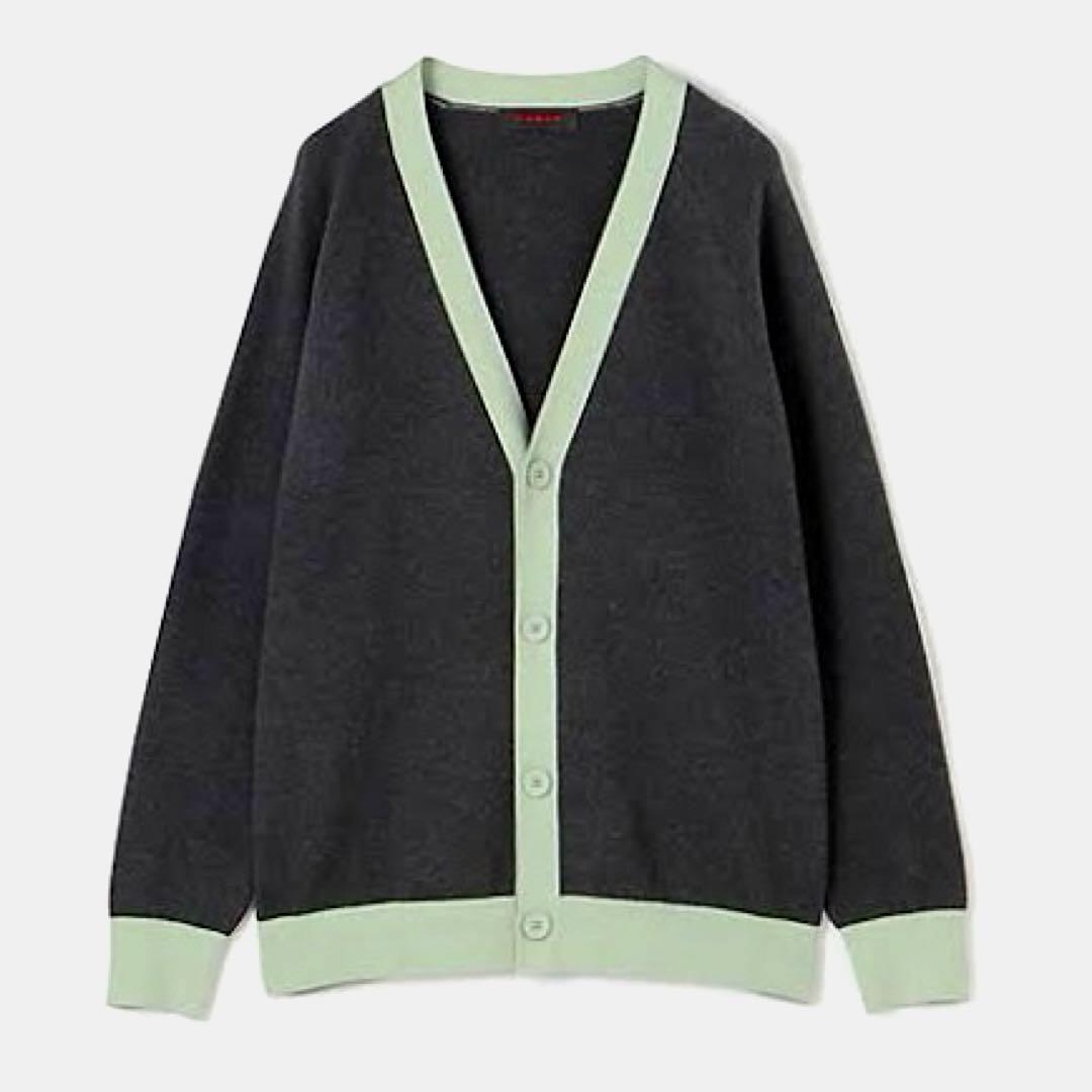 CABaN コットンカシミヤ バイカラーVネックカーディガン 47,300 CABaN コットンカシミヤ バイカラーVネックカーディガン | CABaN