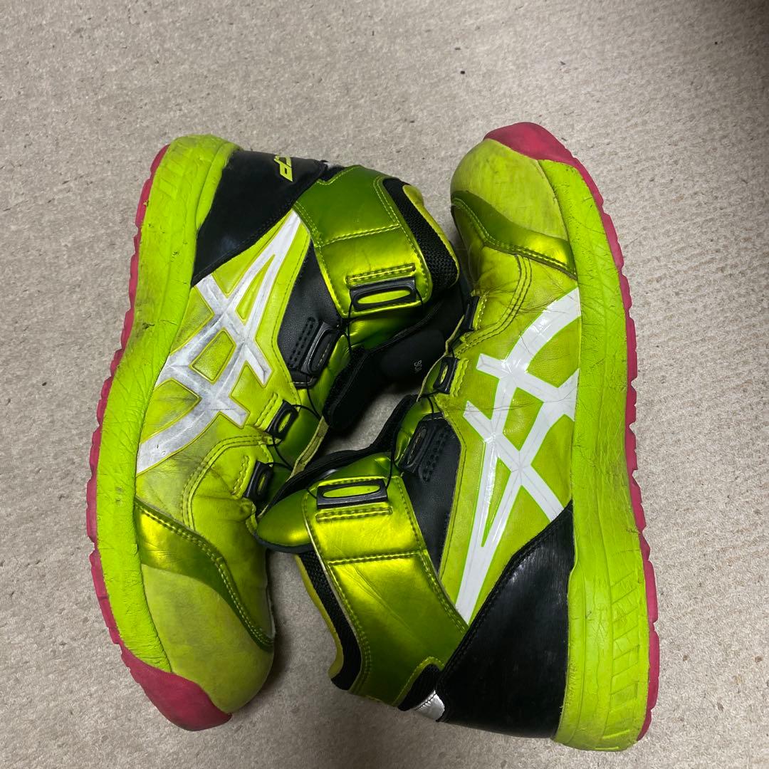 ASICS 蛍光イエロー ブラック 安全靴 限定色 - メルカリ