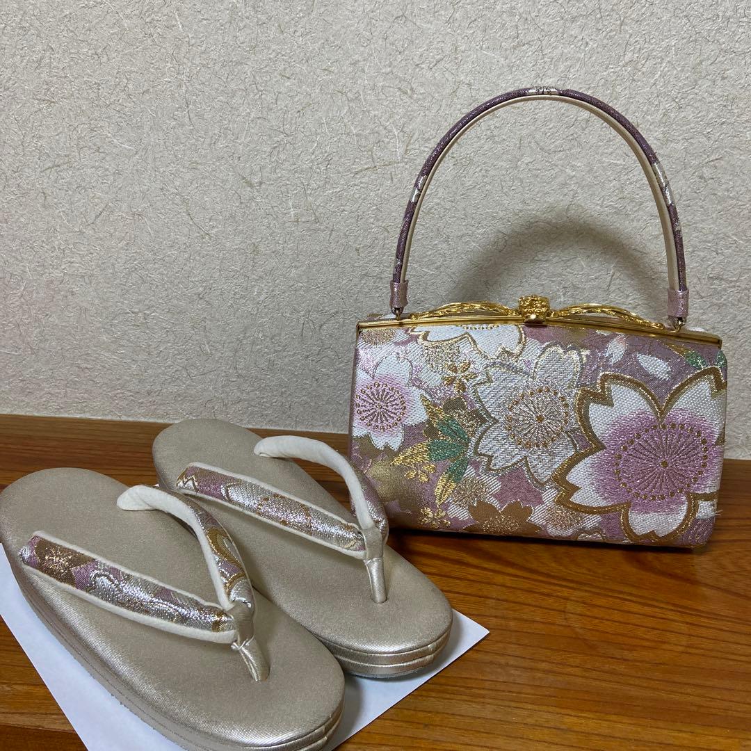 紗織 和装 草履・バッグ セット　振袖用 Kisste（キステ） 草履バッグセット 成人式 振袖 紗織 沙織 M L