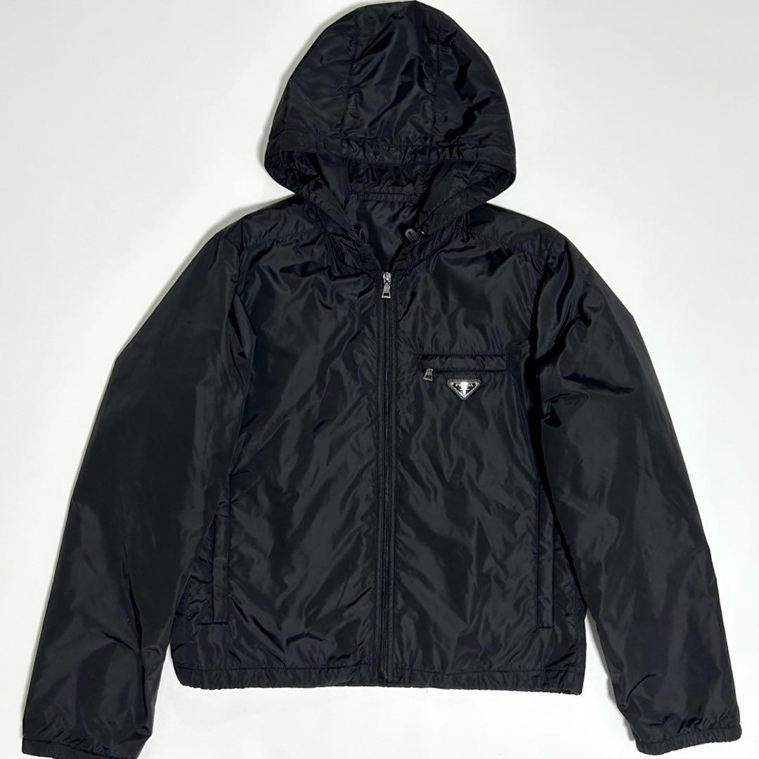 PRADA プラダ 中綿 ナイロンジャケット BLK トライアングルロゴ M PRADA（プラダ） トライアングルロゴ ナイロンジャケット SGM242 R132