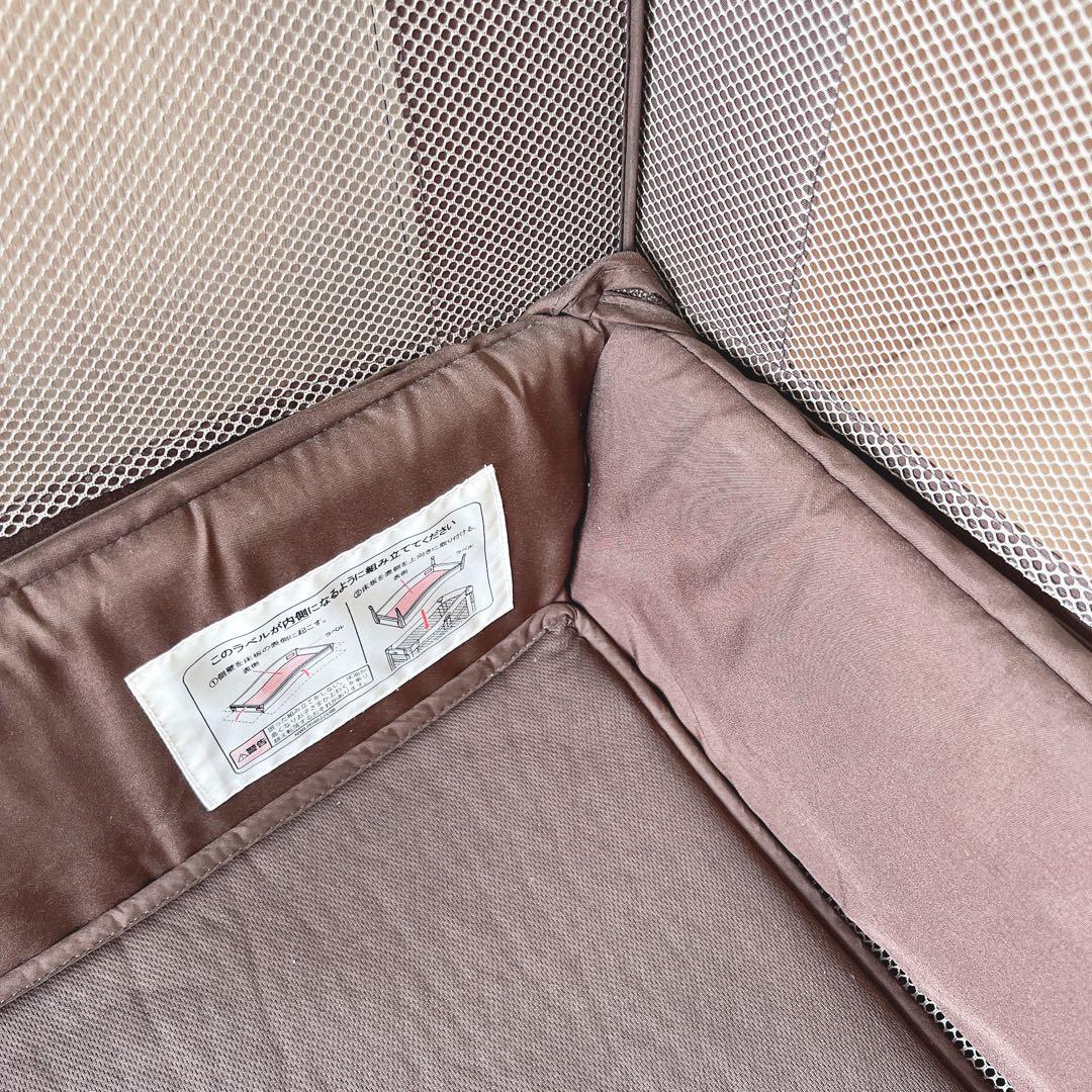 Aprica ココネルエアープラス ベビーベッド ブラウン 洗えるマット付