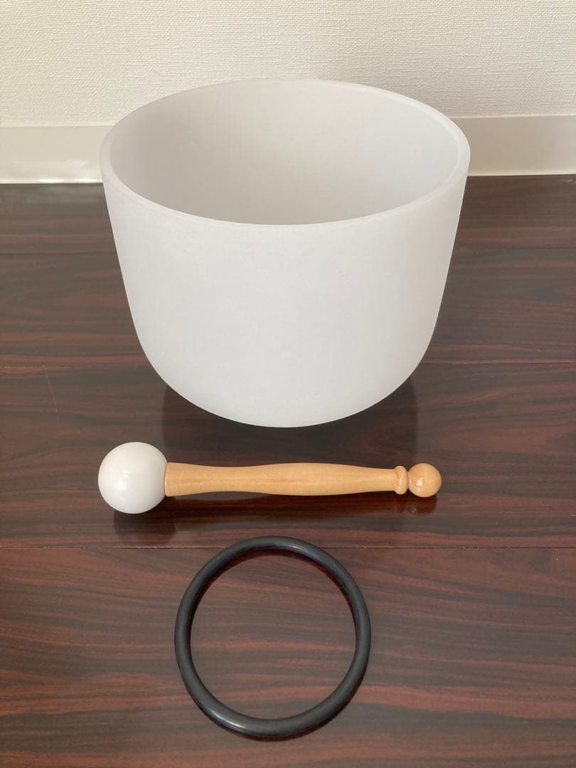 CVNC新品・528Hzクリスタルボウル8インチ音階C フロスト CVNC 528Hz 8インチ C音 ライフフラワーデザイン チャクラフロスト