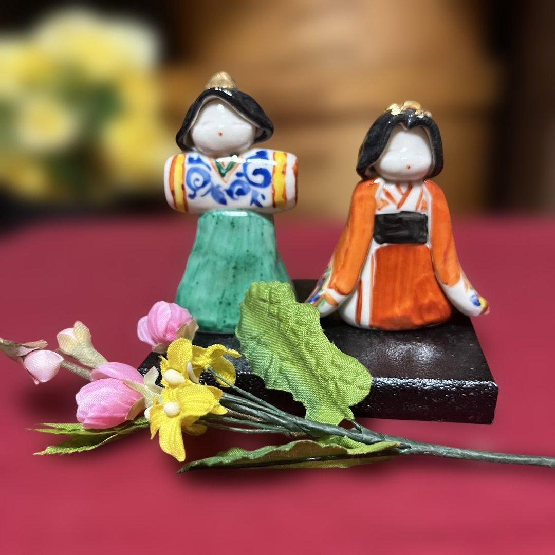 スノーホワイト様専用 九谷焼 松原朋子 葉月窯 雛人形 立雛 ひな人形