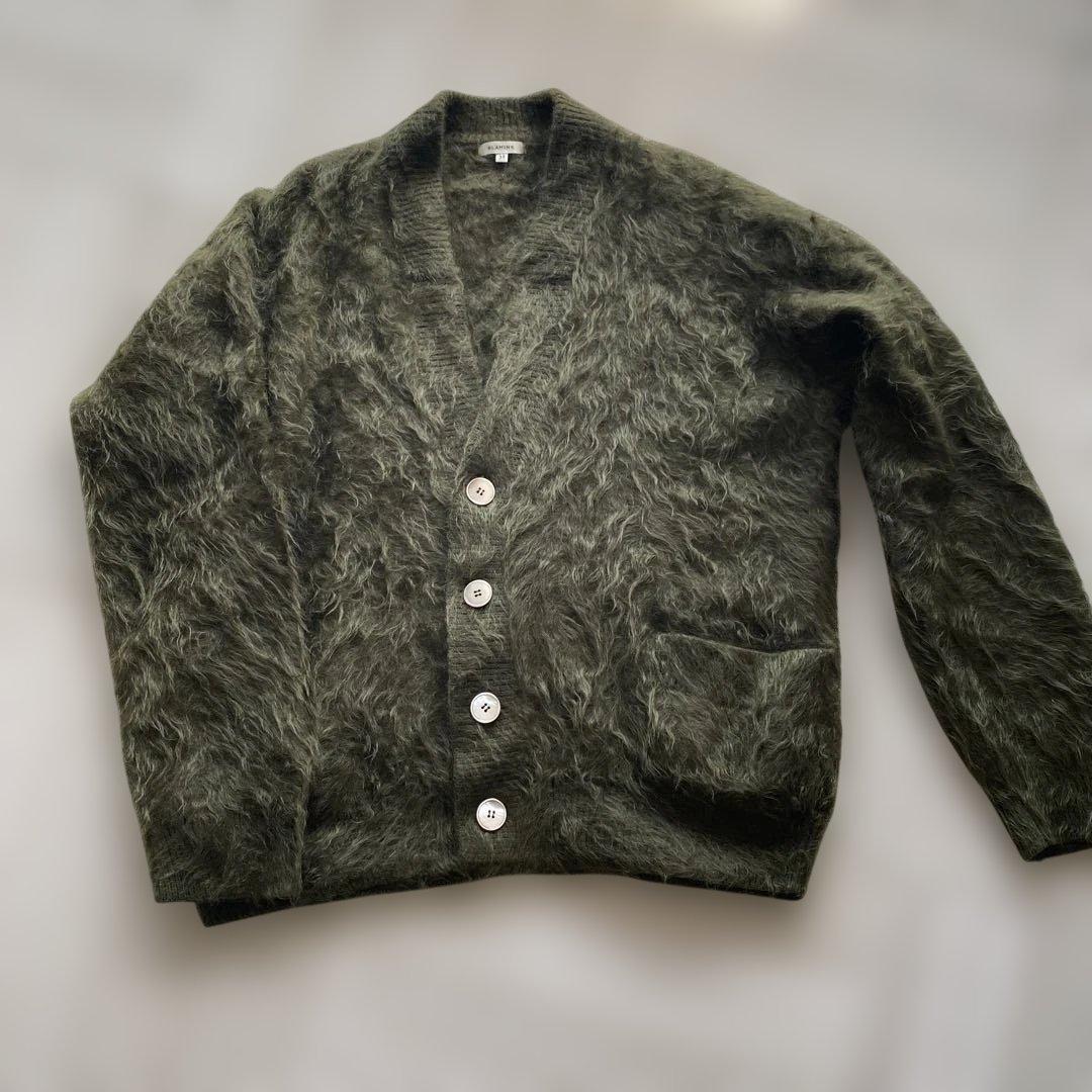 BLAMINK カシミヤファーカーディガン 38 カーキグリーン - メルカリ