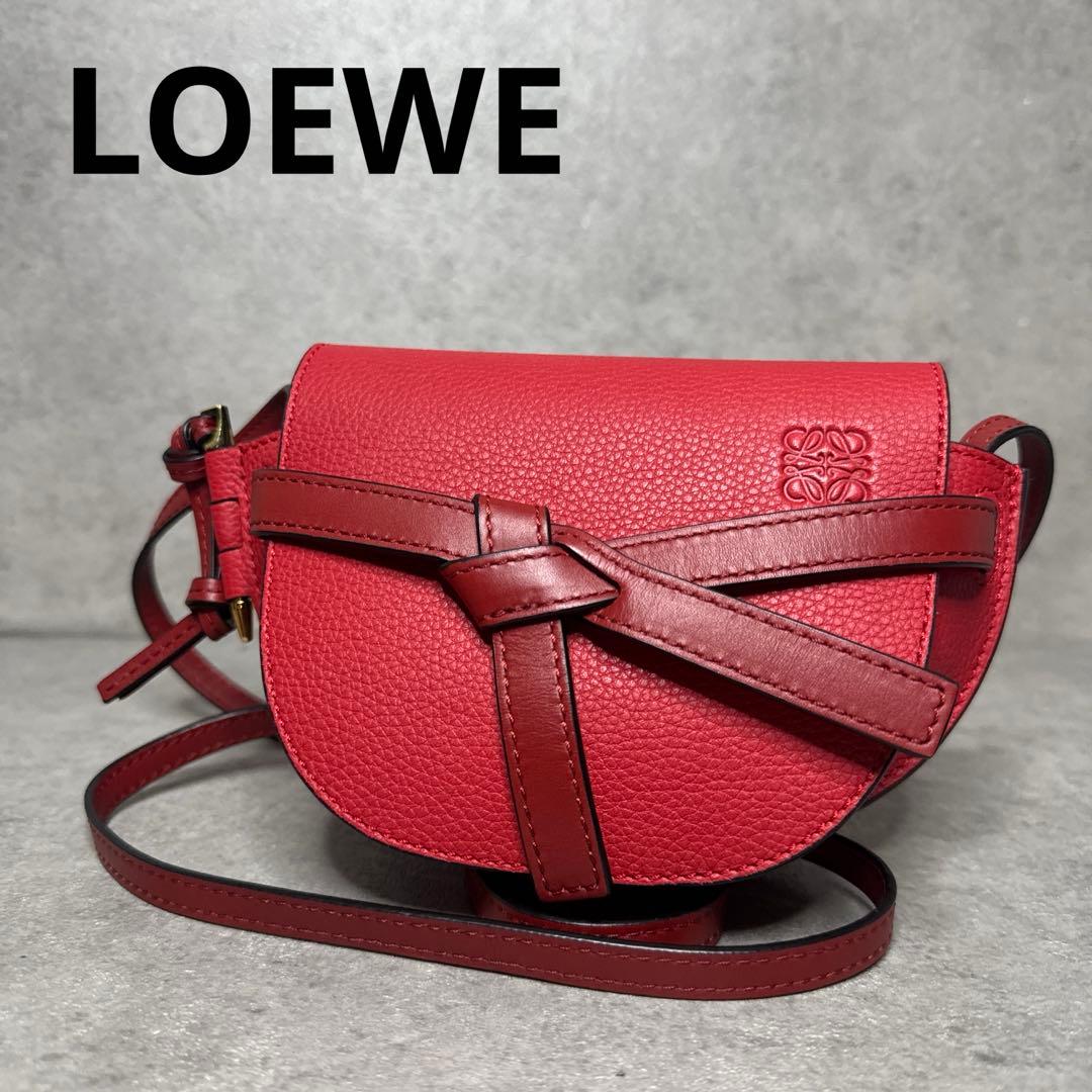 新品！LOEWE ロエベ　ミニゲート　レッド　ミニレザーショルダーバッグ LOEWE（ロエベ） ショルダーバッグ GATE DUAL MINI ゲート ミニ