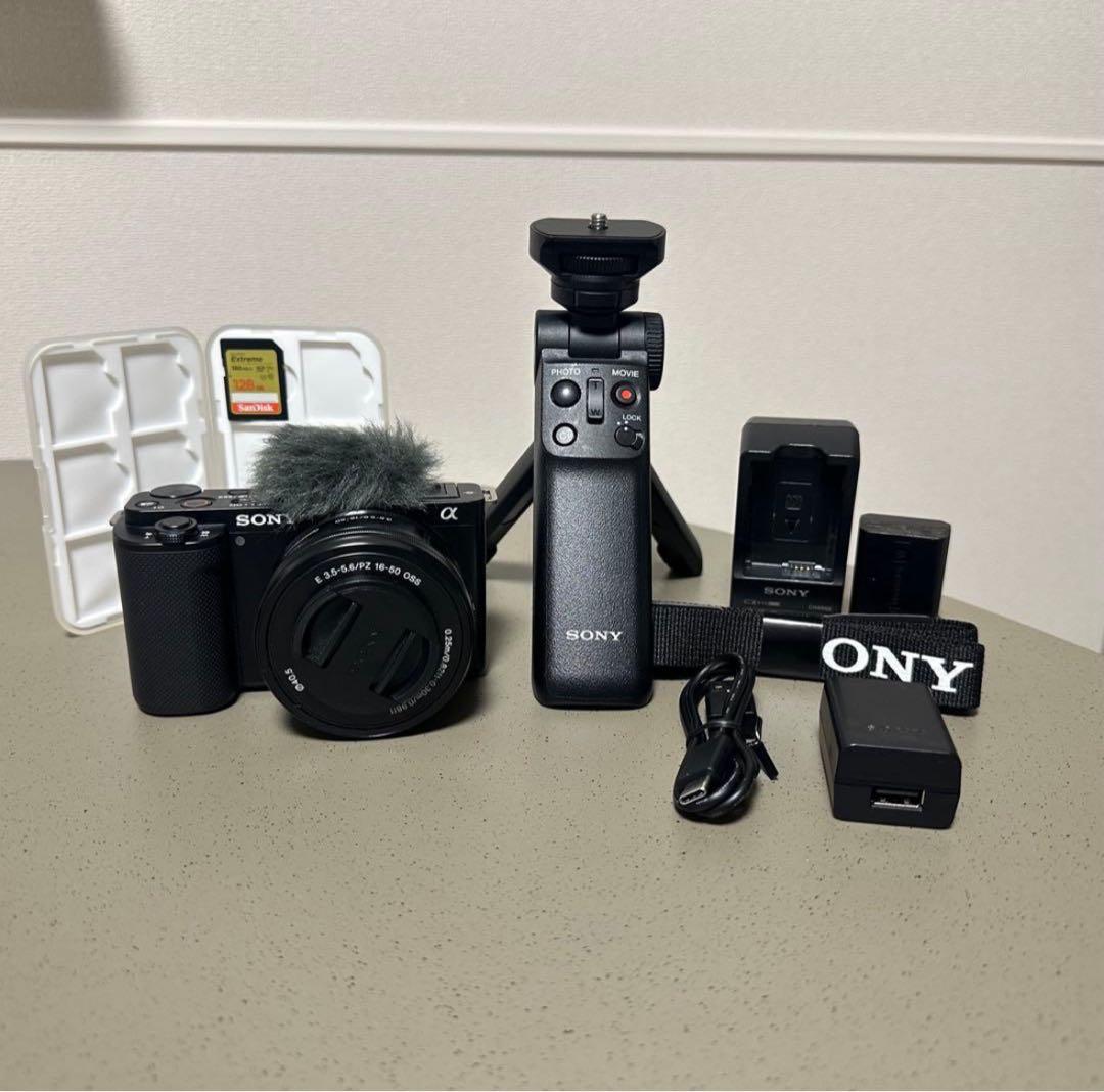 Sony VLOGCAM ZV-E10 + シューティンググリップ SDカード付 レンタル] ソニー VLOGCAM ZV-E10 2K パワーズームレンズキット