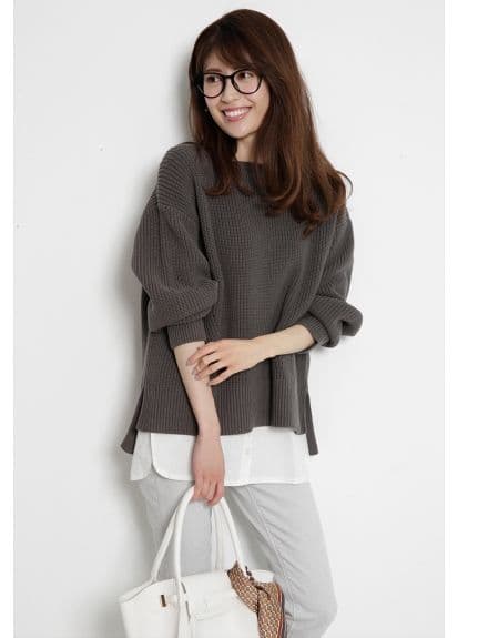 新品 JUSGLITTY シャツレイヤードニット - メルカリ