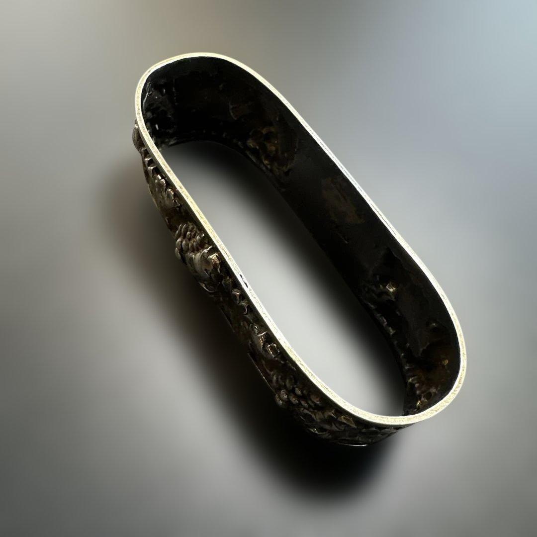 アンティーク シルバー製 ナプキンリング 刻印 ぶどう