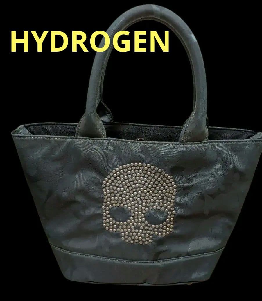HYDROGEN　スカルスタッズトートバッグ　ダークグレー ハイドロゲン hydrogen スカルスタッズ トートバッグ 迷彩