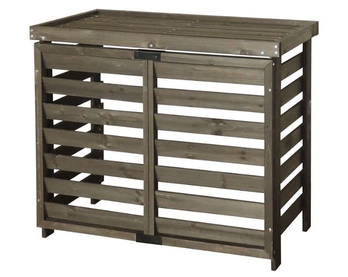 ガーデンガーデン ボーダーエアコン 室外機カバー ダークブラウン 大型】 モダンエアコン室外機カバー ジャンボ （ダークブラウン