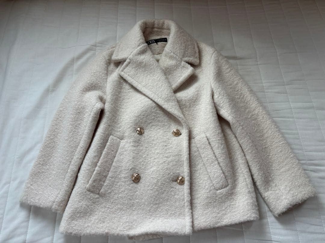 ZARAブークレーダブルブレスト ピーコートXS
