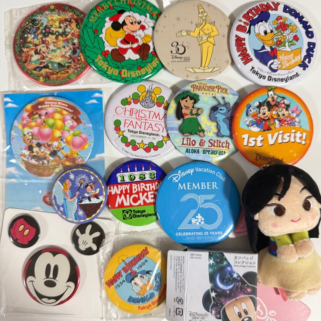 ディズニー 記念 缶バッジ ＆Youぬいぐるみ マスコット ピンバッジ