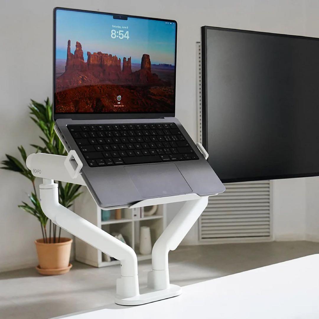 COFO無重力モニターアームPro デュアル マットホワイト COFO無重力モニターアームPro – COFO（コフォ）