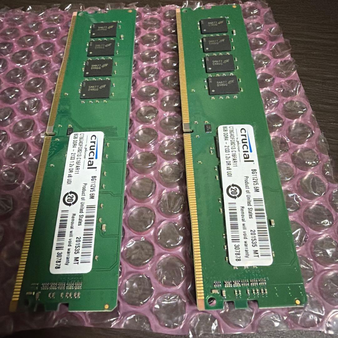 e*7様 crucial ddr4メモリ 8GB ２枚(合計16GB) Crucial 16GB kit (8GBx2), 288-pin DIMM, DDR4 PC4-19200, at Amazon.com