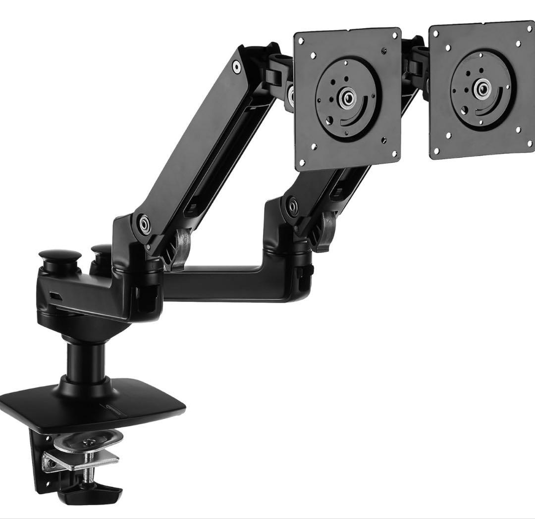 Amazonベーシック　デュアルモニターアーム　エルゴトロンOEM デュアルにする人は要注意！Amazonベーシックのモニターアームを2つ