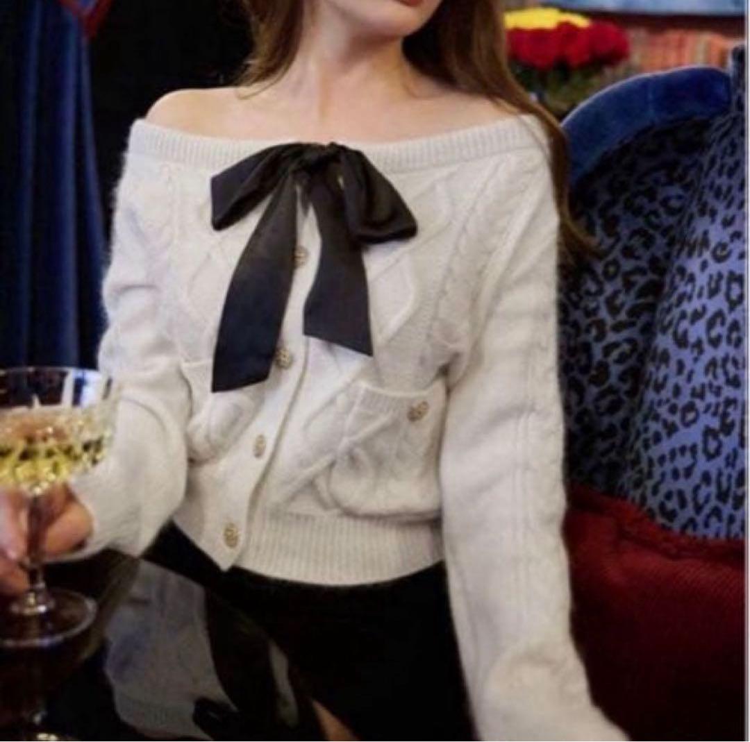 Aerienne Cable-Knit Ribbon Cardigan - メルカリ