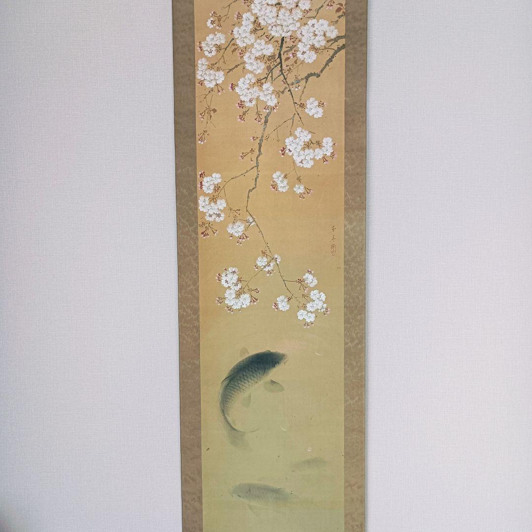 Yocchan様専用 松田杏亭 掛軸 開運 縁起物 おもてなし 鯉 桜 日本美術