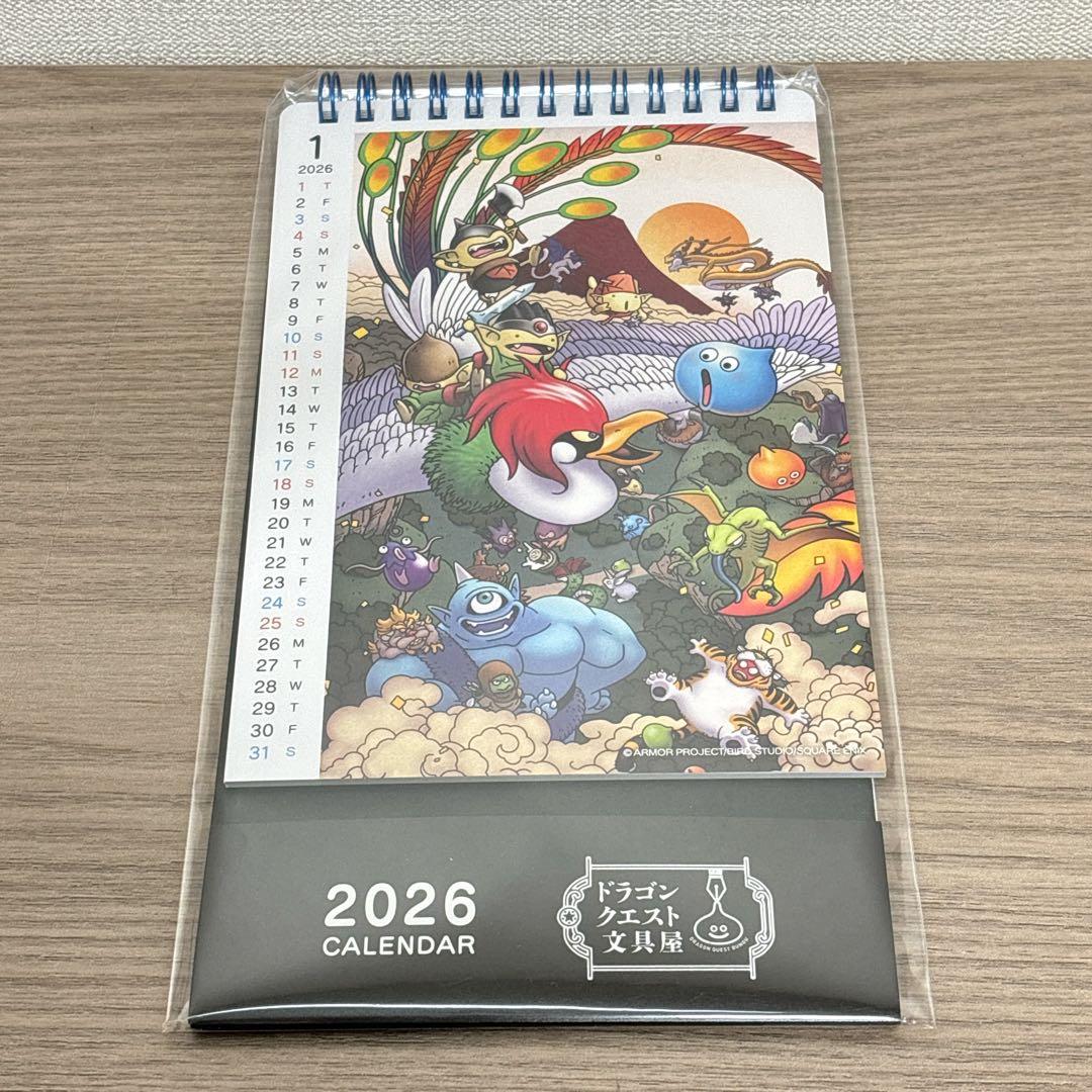 新品未開封 ドラクエ ドラゴンクエスト 文具屋 2026 卓上カレンダー
