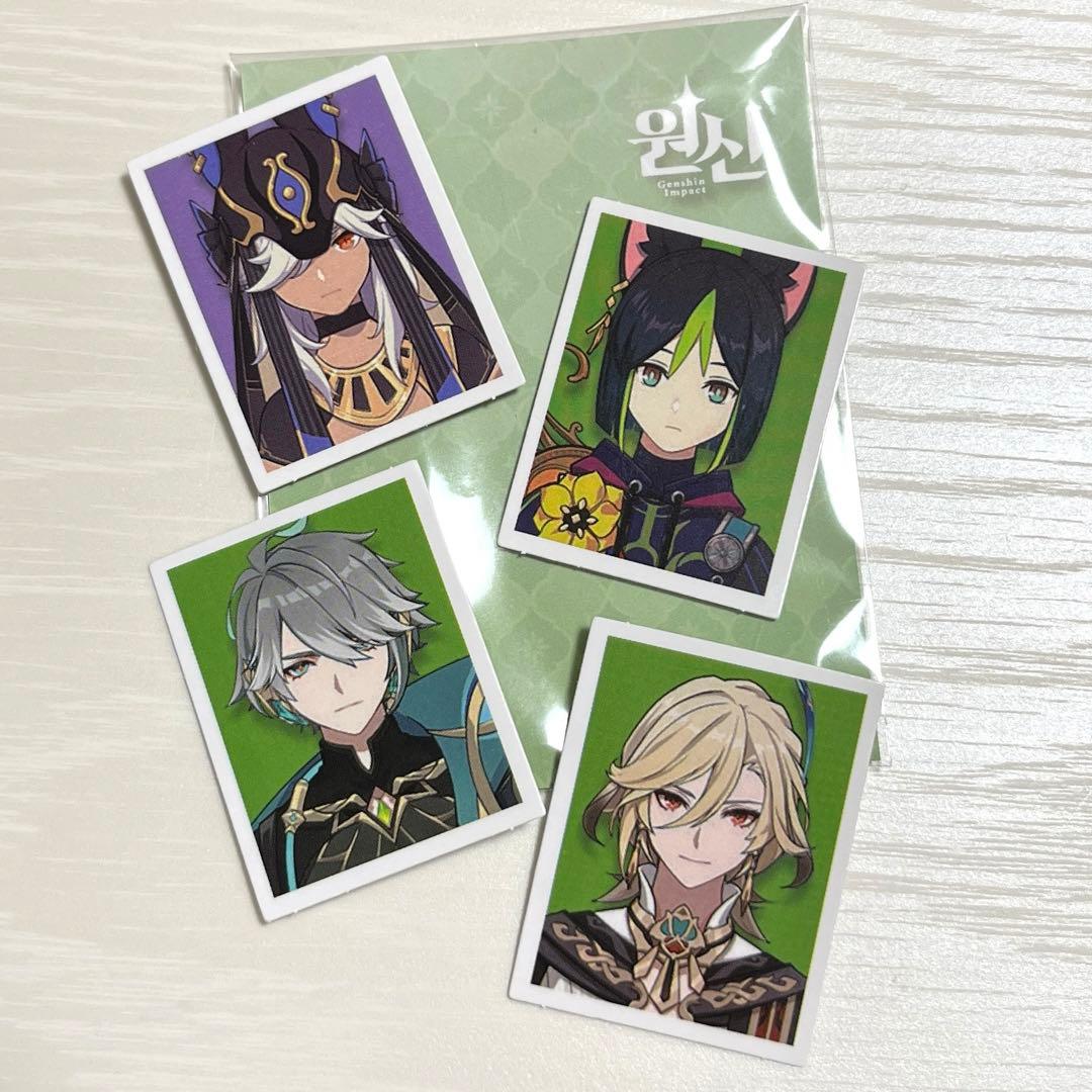 原神カフェ 韓国 ソウル 限定 証明写真風カード スメール男子 4人