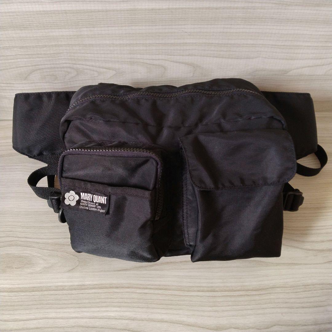 MARYQUANT マリークワント 3way ナイロンボディバッグ リュック 黒
