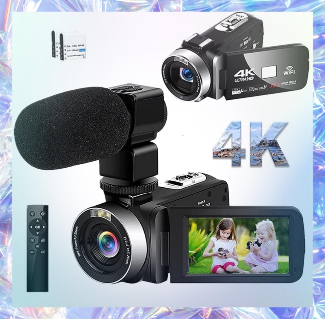 ビデオカメラ 4K 高画質 5600万画素 YouTubeカメラ WiFi機能 Amazon | ビデオカメラ 4K YouTubeカメラ WIFI機能18倍デジタルズーム