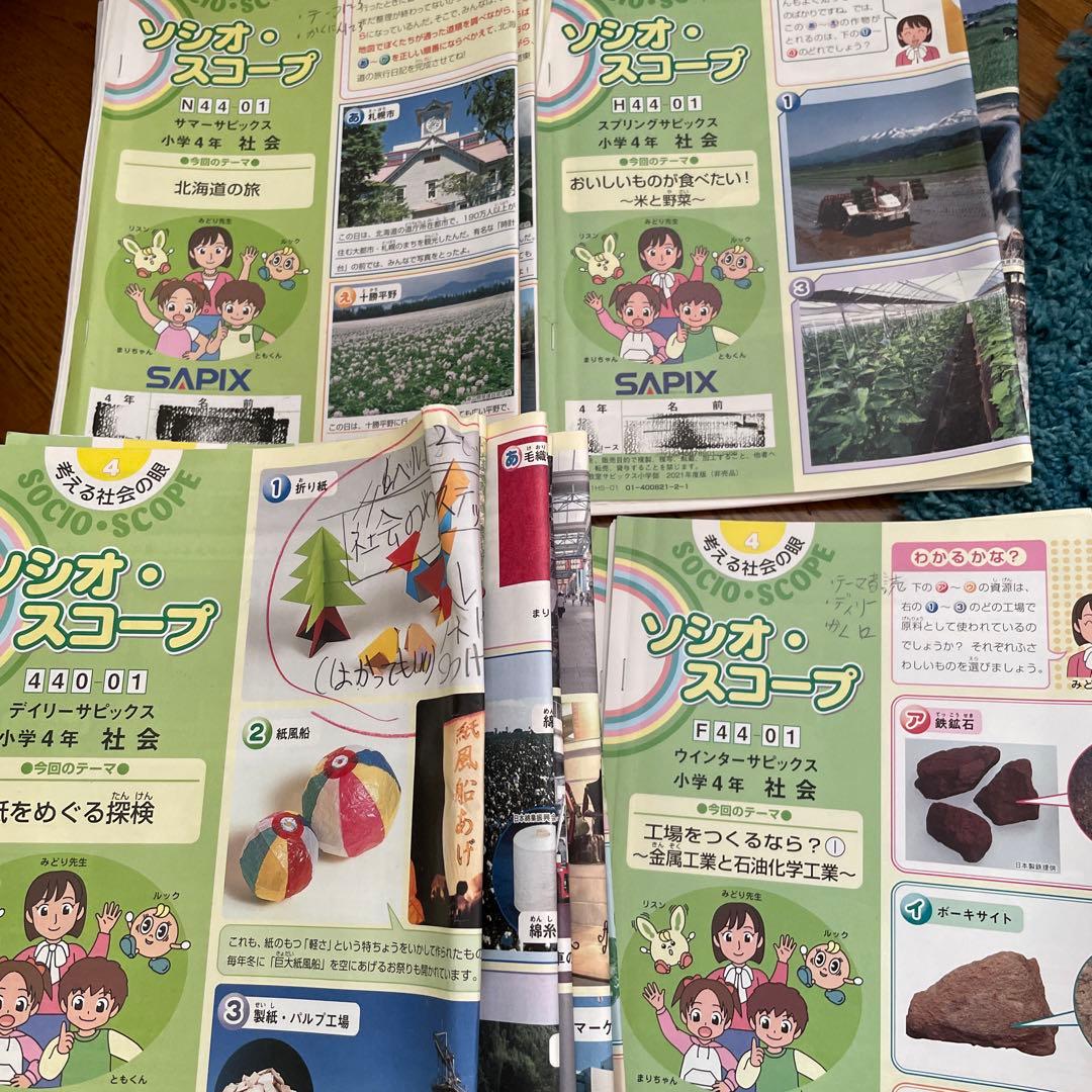 サピックスSAPIX 小学4年 社会 テキスト1年分 - メルカリ