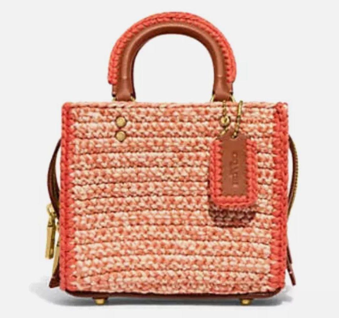 極美品】COACH コーチ かごバッグ ベージュ/オレンジ ※相場7万円