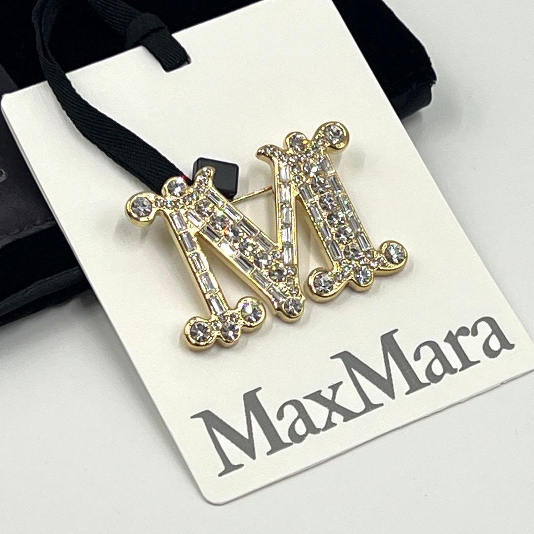 【Max Mara】マックスマーラ Mロゴ ブローチ 国内発送◇MaxMara クリスタル モノグラムMロゴブローチ◇関税込 (Max