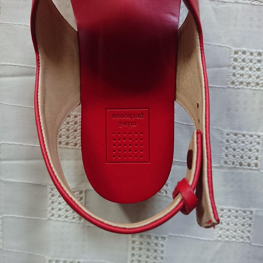 新品未使用】ミナペルホネン レッド トングサンダル 23cm