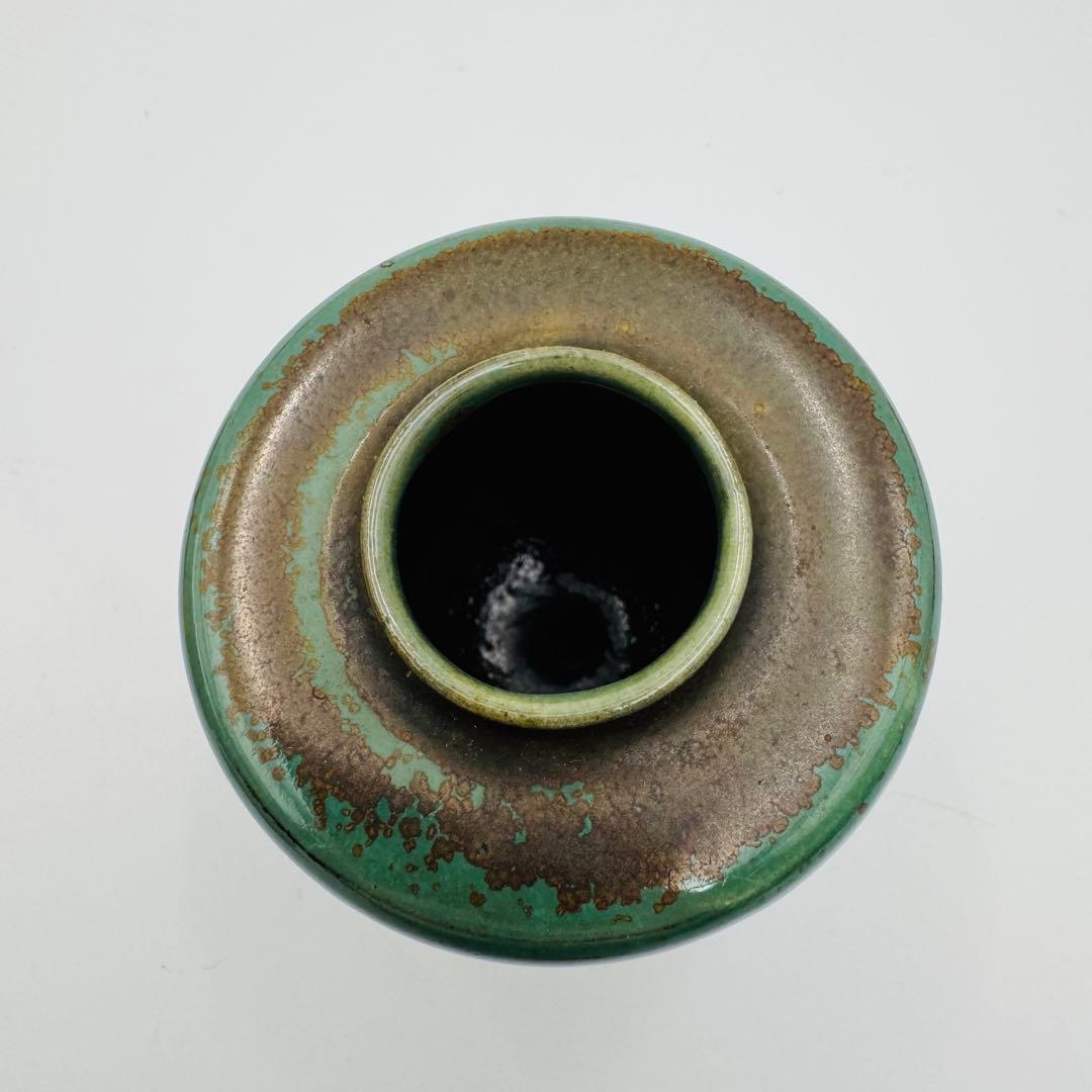 小鹿田焼 茶入 龍村平蔵 紅牙瑞錦 仕覆】骨董 アンティーク