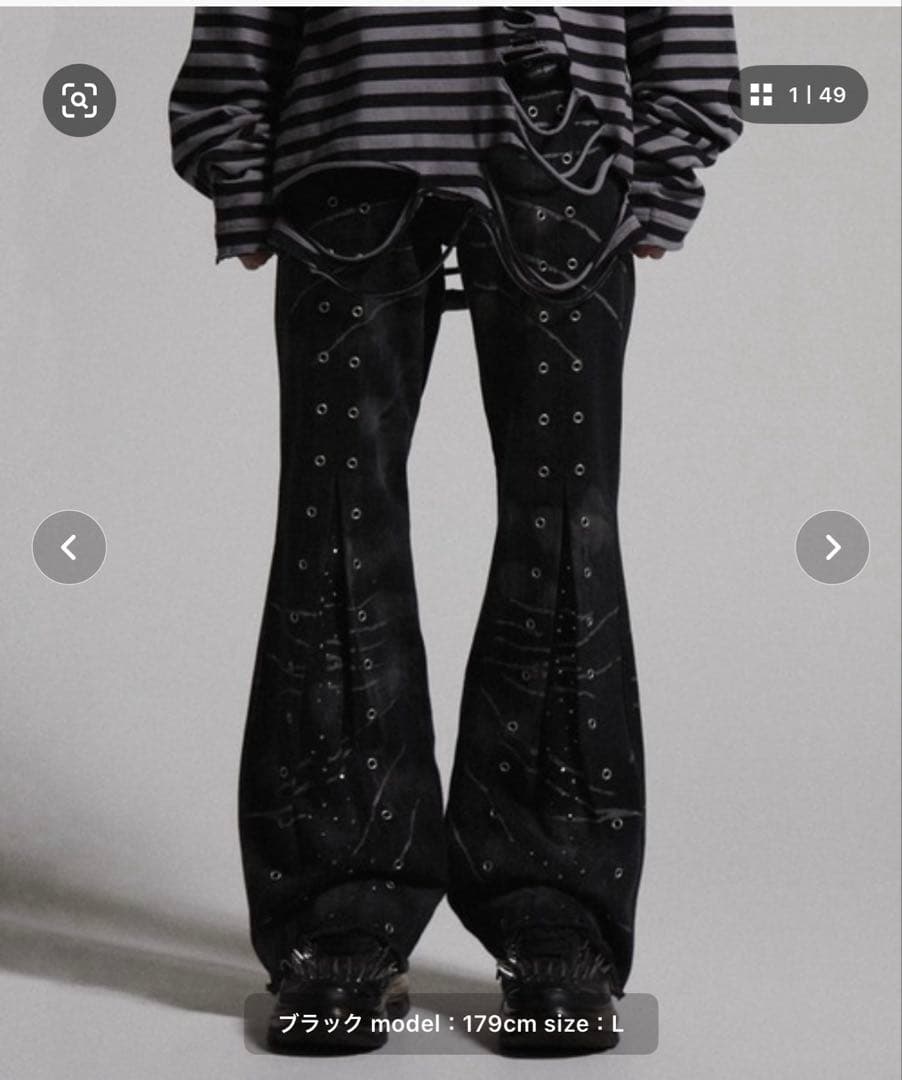 GRANCY クレイジーデザイン スキニーフレアデニムパンツ GRANCY】Crazy Design Skinny Flare Denim Pants / クレイジーデザイン