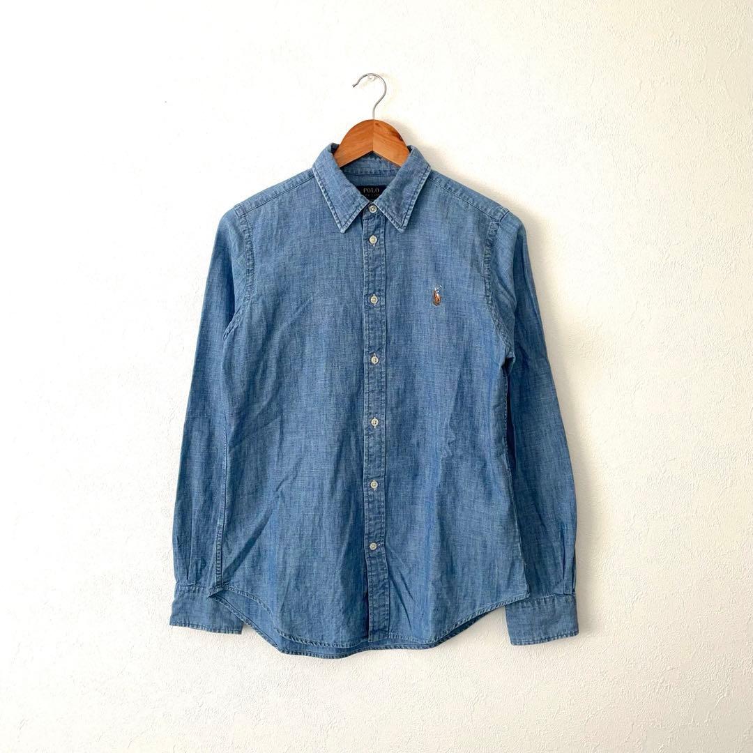 ポロラルフローレン デニムシャツ 長袖 刺繍ロゴ ラルフローレン デニムシャツ 長袖シャツ スモールポニーロゴ 刺繍