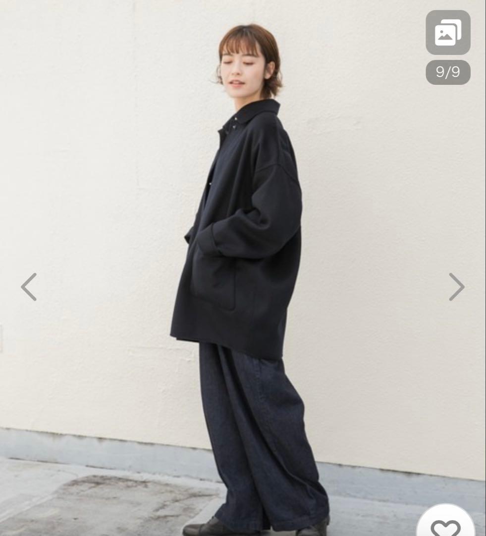 かぐれ ウールステンカラーショートコート アーバンリサーチ ネイビー