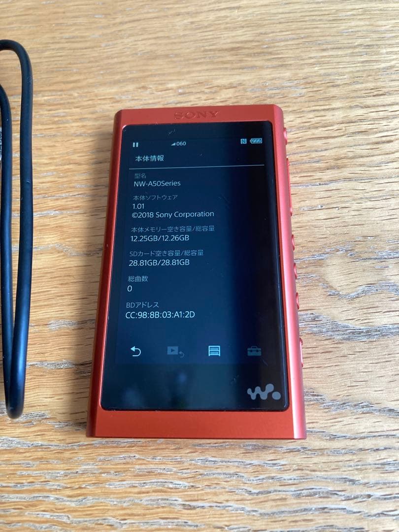 Sony NW-A50 ウォークマン SDカードとケーブル付き