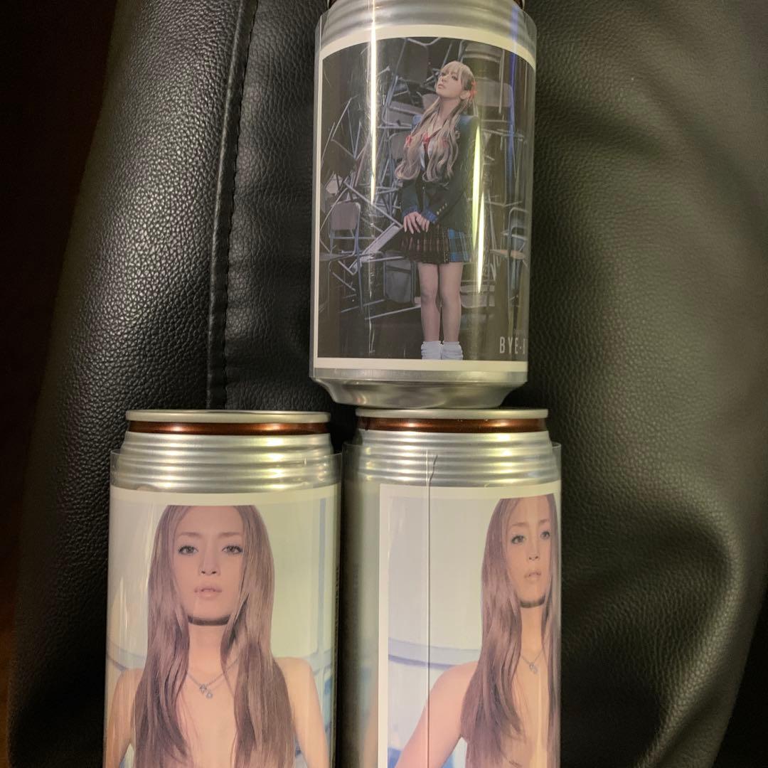 浜崎あゆみあゆ缶サントリーオリジナルステッカー缶 ラベル缶 BYE-BYE