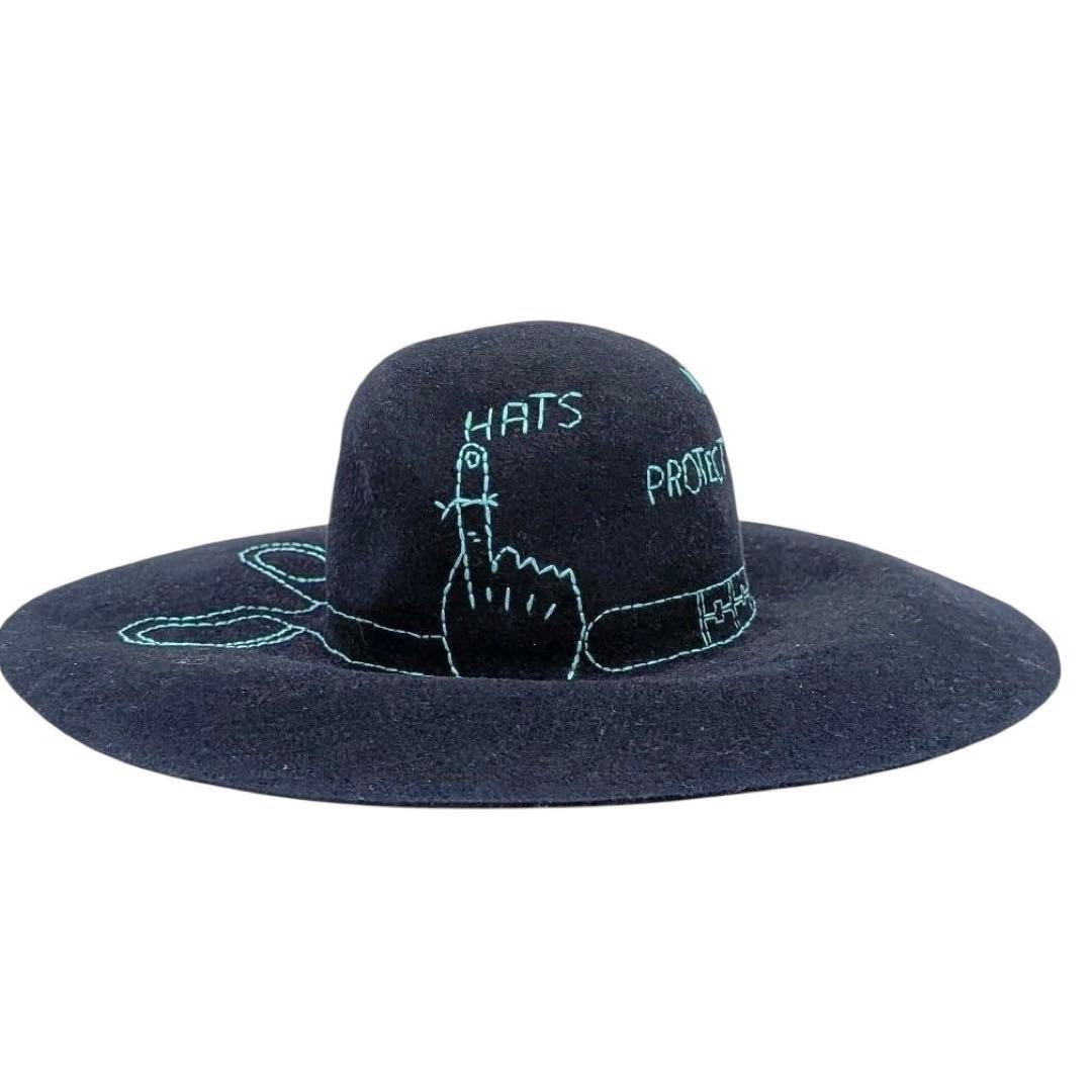 ビリヤニ様 Borsalino ボルサリーノ ハット ラビット ウール 刺繍