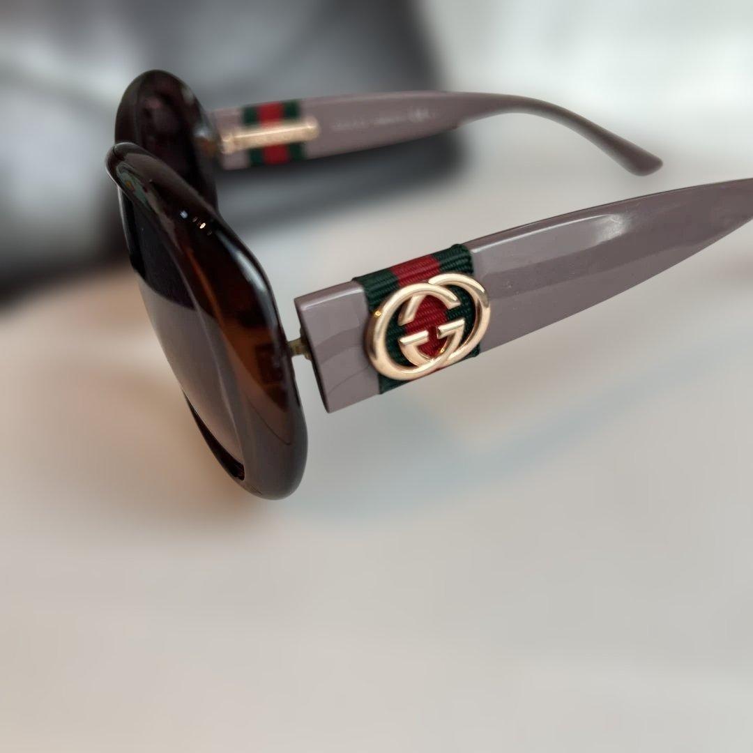 GUCCI/グッチ サングラス ケース付き ブラウン/パープル【中古