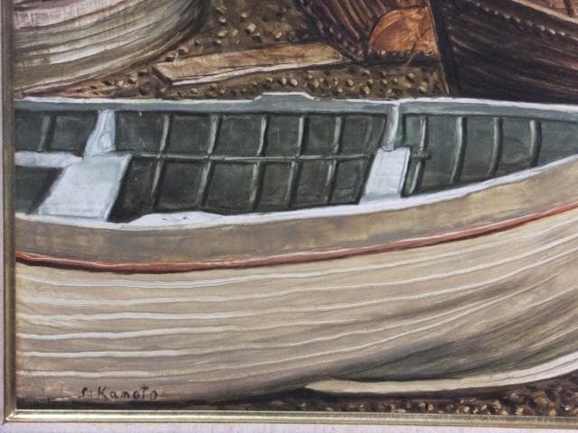 坂本益夫　直筆サイン『仏 湖畔風景』キャンヴァスに油彩 10号 0718E