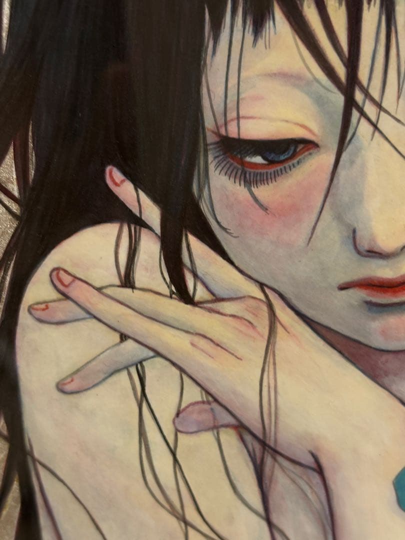 イヂチアキコ 「セイジャ」 (蝶と女性の日本画（青色）) - メルカリ